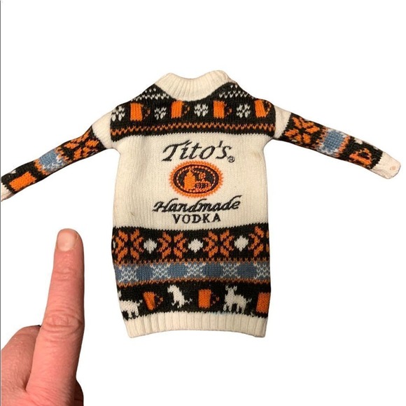 Tiny little holiday festive bottle sweaters. Tito’s vodka and markers mark. - Picture 5 of 5
